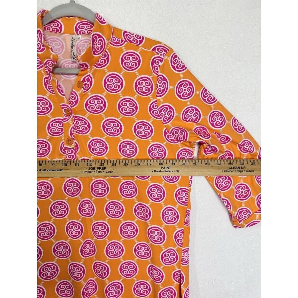 Lulu-B Orange Tunic with Pink Circle Print